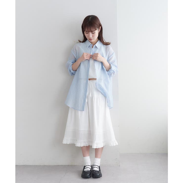 【Discoat】【umm】ピンタックレースフレアスカート | PAL GROUP OUTLET | 詳細画像5 