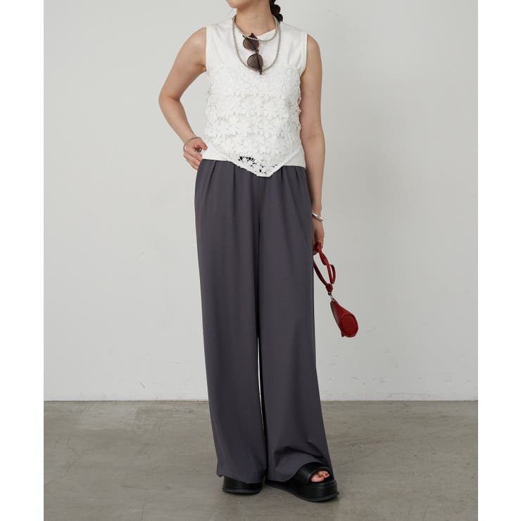 【SHENERY】ハイウエストタックワイドパンツ | PAL GROUP OUTLET | 詳細画像3 