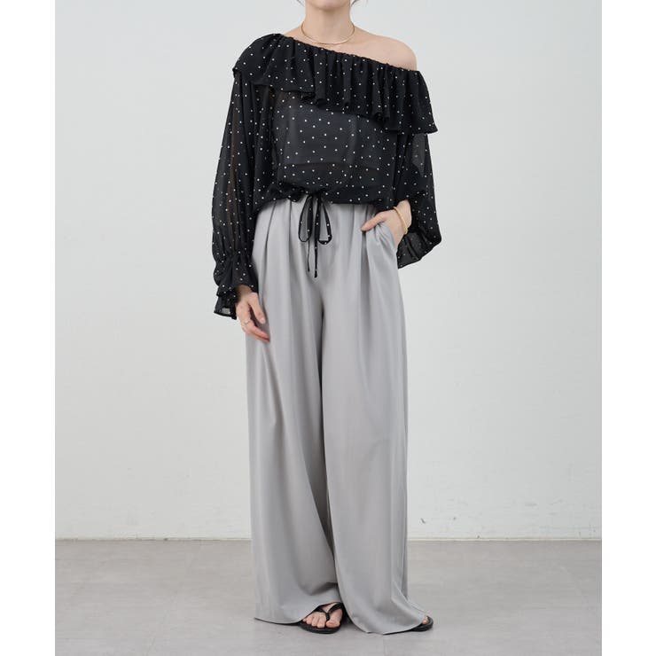 【SHENERY】ハイウエストタックワイドパンツ | PAL GROUP OUTLET | 詳細画像26 