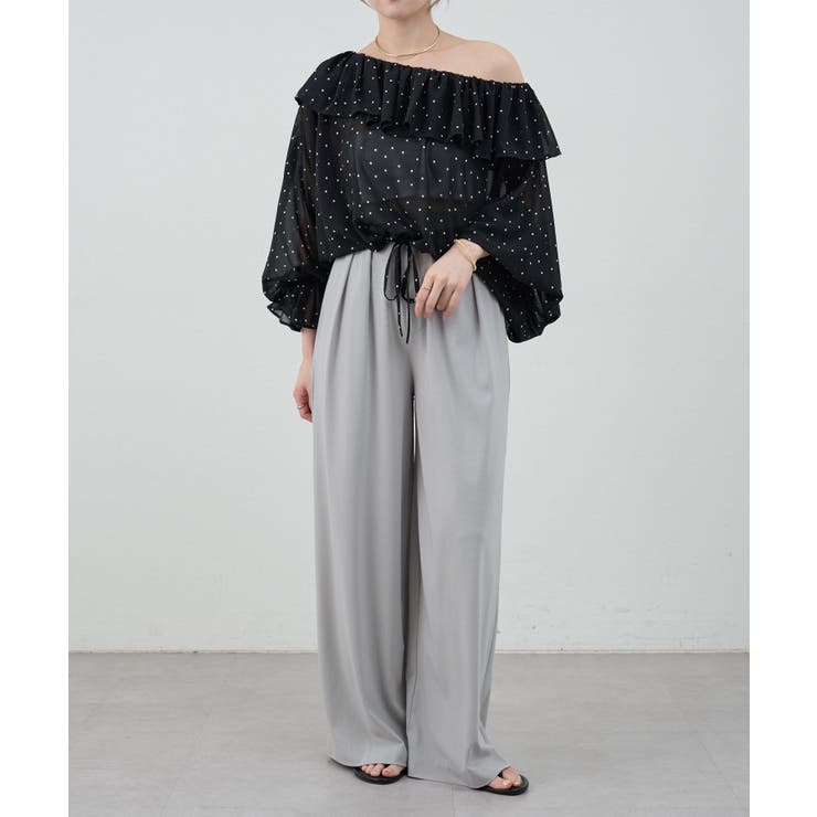 【SHENERY】ハイウエストタックワイドパンツ | PAL GROUP OUTLET | 詳細画像27 