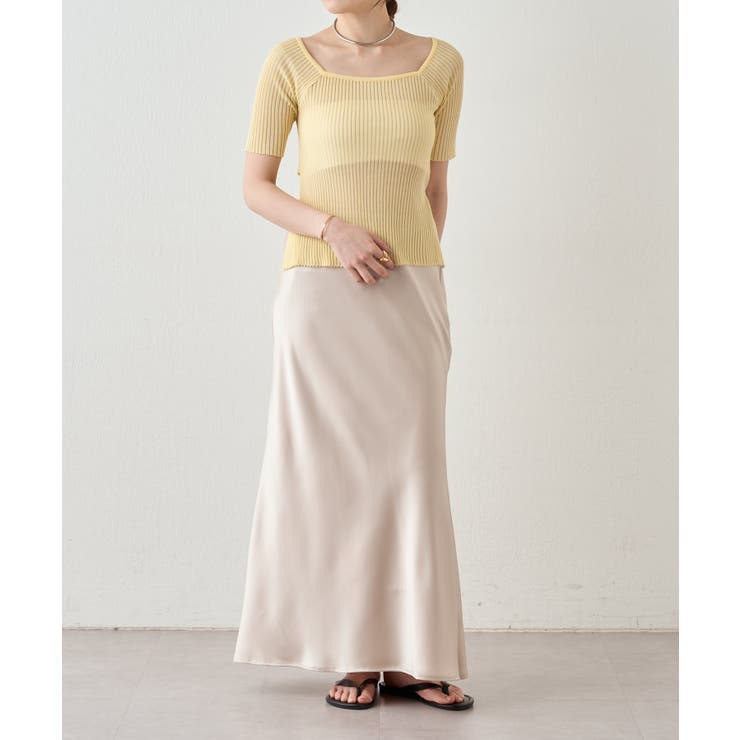 【SHENERY】バックデザインリブトップス | PAL GROUP OUTLET | 詳細画像1 