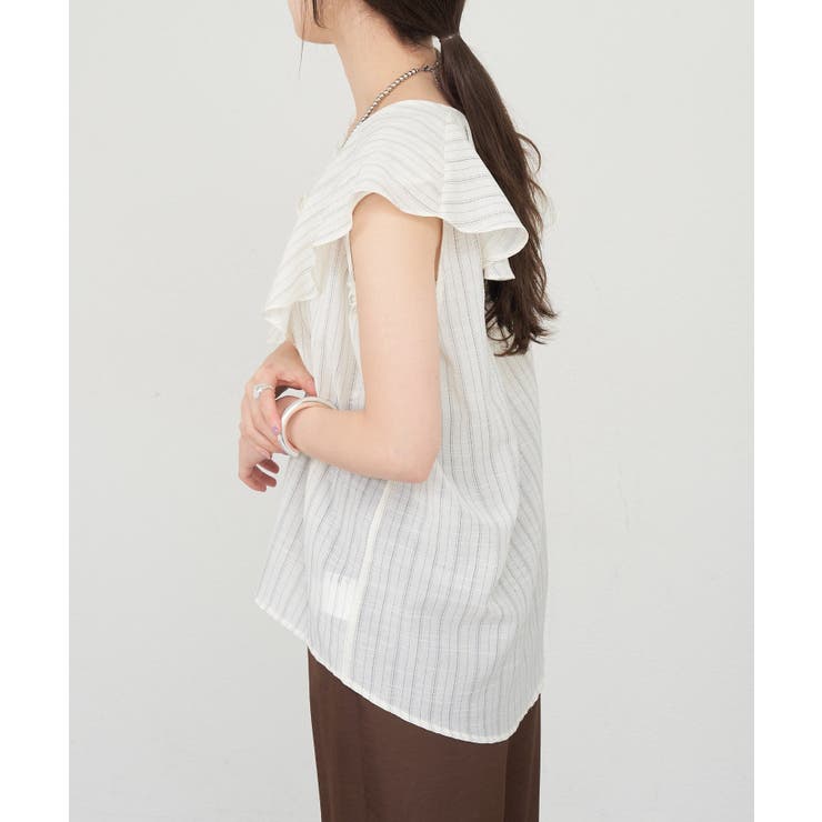 【SHENERY】ストライプフリルカラーブラウス | PAL GROUP OUTLET | 詳細画像13 