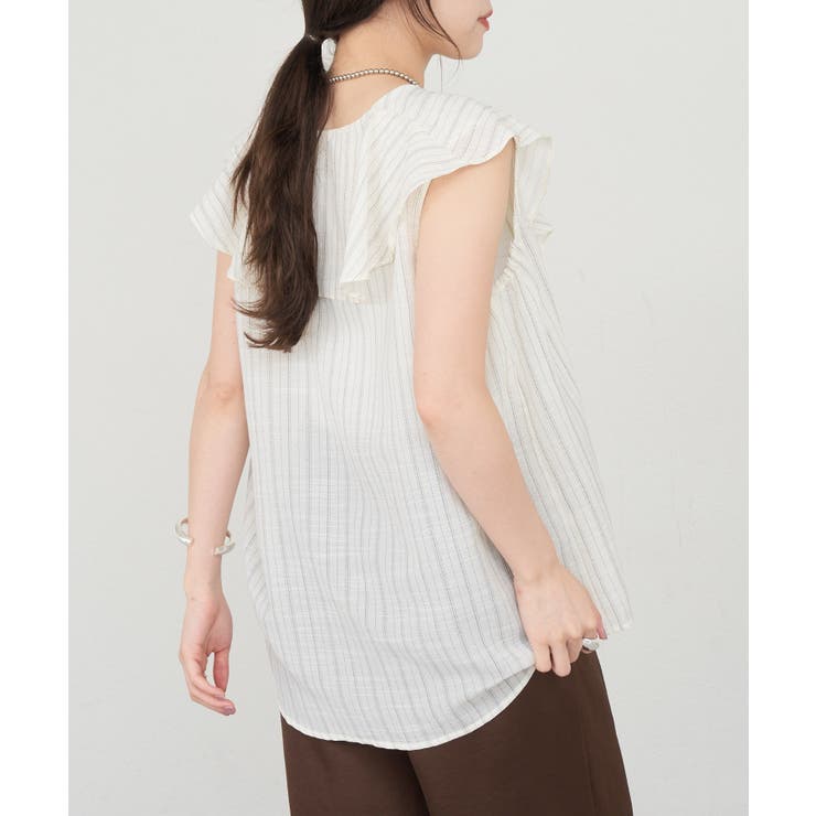 【SHENERY】ストライプフリルカラーブラウス | PAL GROUP OUTLET | 詳細画像15 