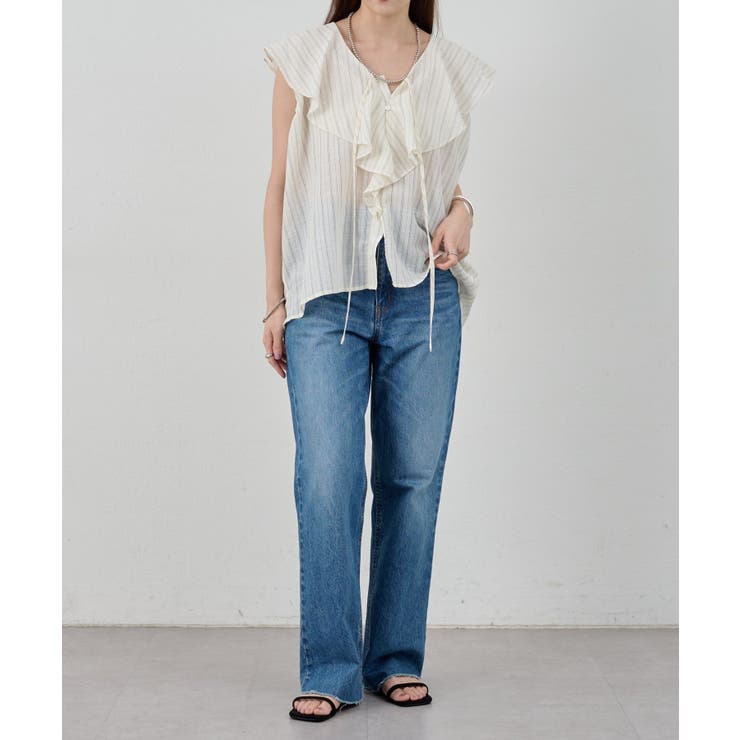 【SHENERY】ストライプフリルカラーブラウス | PAL GROUP OUTLET | 詳細画像17 