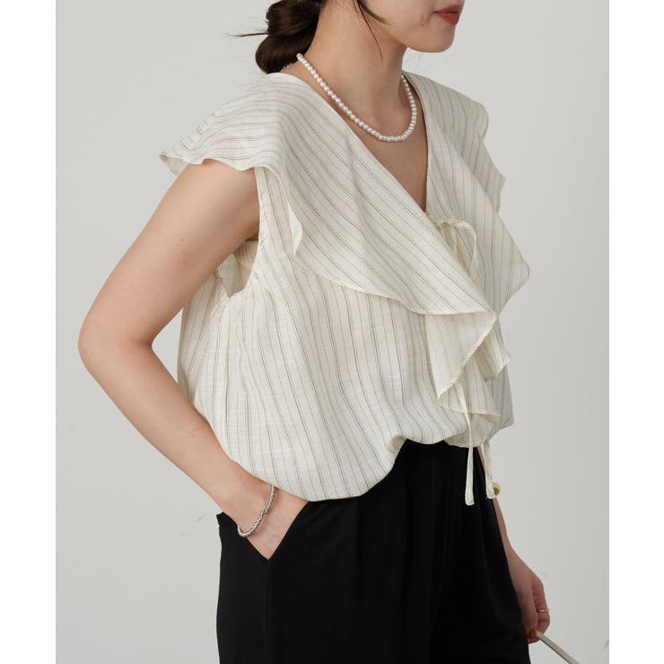 【SHENERY】ストライプフリルカラーブラウス | PAL GROUP OUTLET | 詳細画像47 
