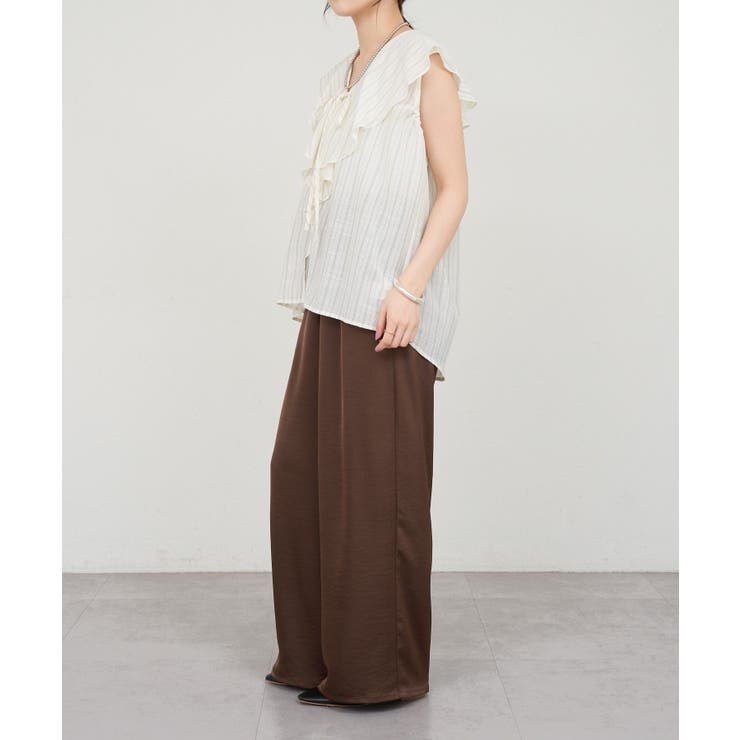 【SHENERY】ストライプフリルカラーブラウス | PAL GROUP OUTLET | 詳細画像4 