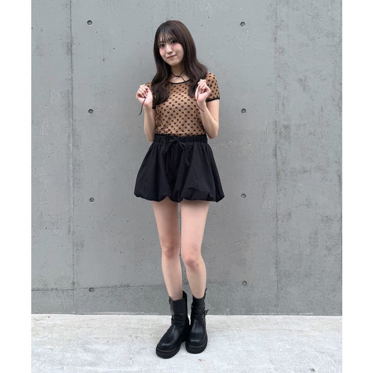 【mystic】[mline]半袖プリントチュールトップス | PAL GROUP OUTLET | 詳細画像10 