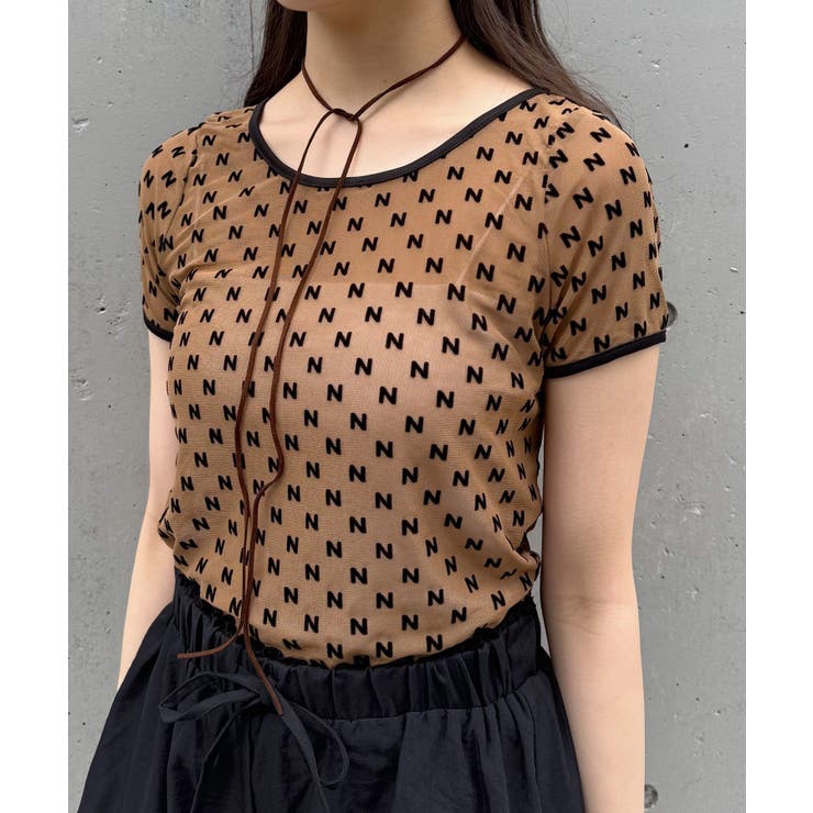 【mystic】[mline]半袖プリントチュールトップス | PAL GROUP OUTLET | 詳細画像4 