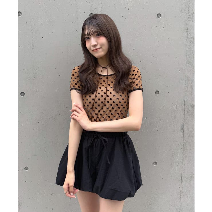 【mystic】[mline]半袖プリントチュールトップス | PAL GROUP OUTLET | 詳細画像7 