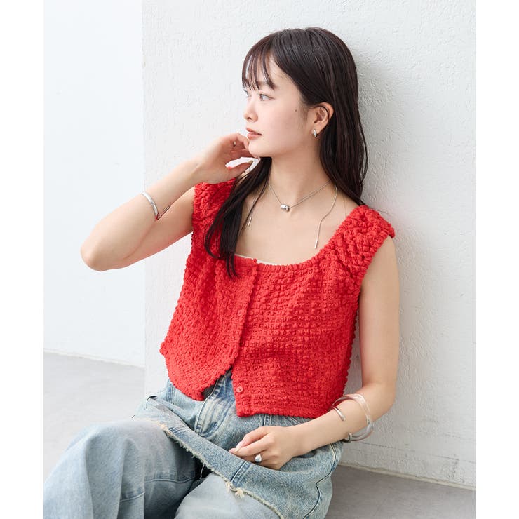 【mystic】シャーリングスクエアショートタンク | PAL GROUP OUTLET | 詳細画像17 