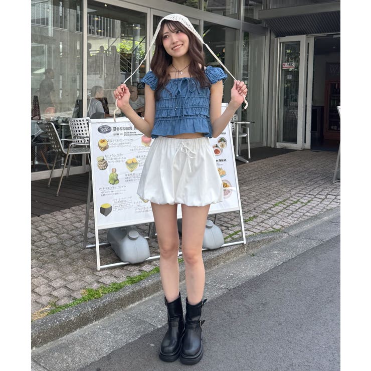 【mystic】[mline]シャーリングフレンチブラウス | PAL GROUP OUTLET | 詳細画像5 