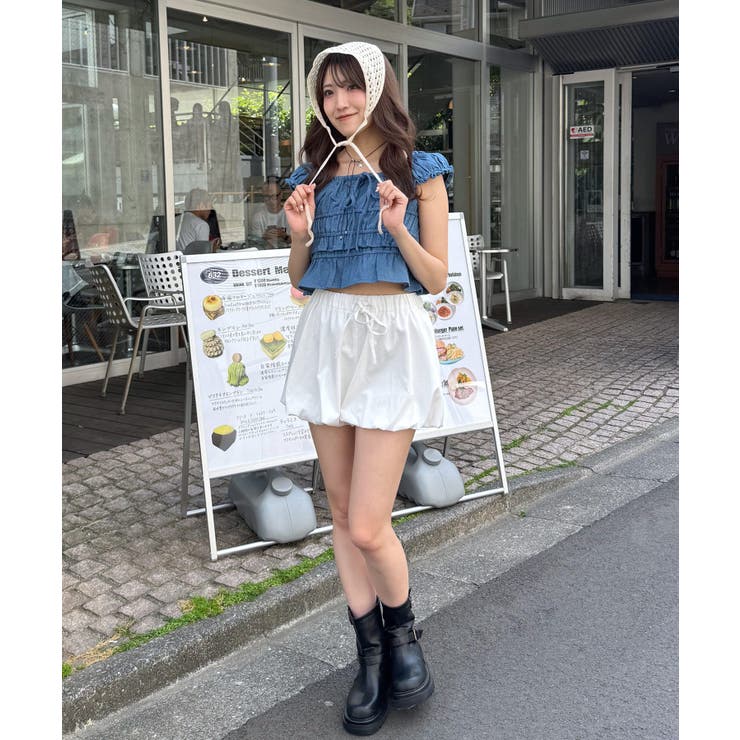 【mystic】[mline]シャーリングフレンチブラウス | PAL GROUP OUTLET | 詳細画像6 