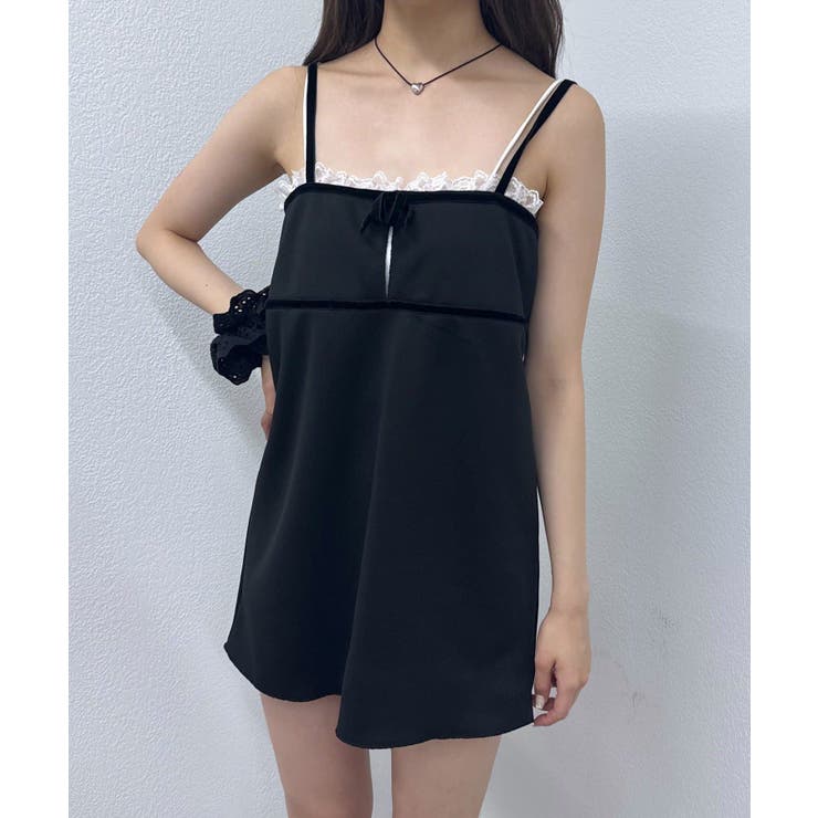 【mystic】[mline]ベロアリボンミニワンピ | PAL GROUP OUTLET | 詳細画像4 