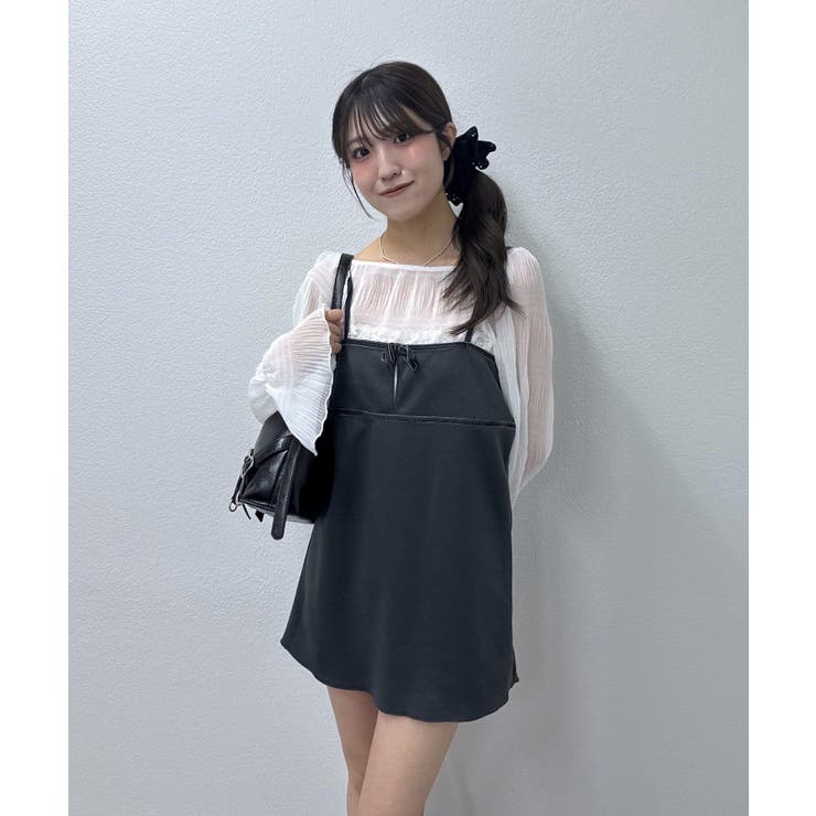 【mystic】[mline]ベロアリボンミニワンピ | PAL GROUP OUTLET | 詳細画像6 