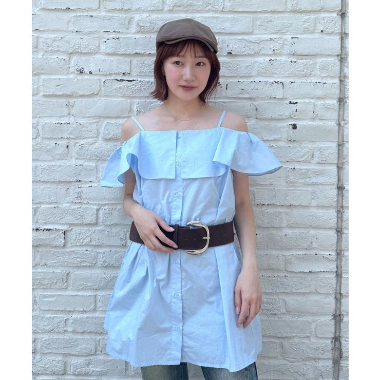 【mystic】[mline]オフショルシャツミニワンピ | PAL GROUP OUTLET | 詳細画像2 