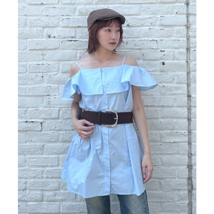 【mystic】[mline]オフショルシャツミニワンピ | PAL GROUP OUTLET | 詳細画像3 