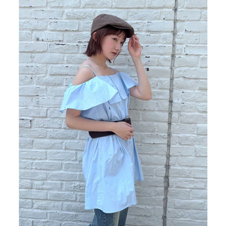 【mystic】[mline]オフショルシャツミニワンピ | PAL GROUP OUTLET | 詳細画像5 