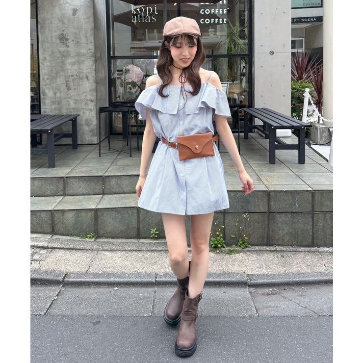 NVY | 【mystic】[mline]オフショルシャツミニワンピ | PAL GROUP OUTLET