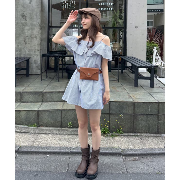 【mystic】[mline]オフショルシャツミニワンピ | PAL GROUP OUTLET | 詳細画像21 