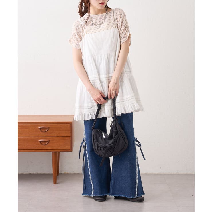 【w closet】半袖フラワーレースジャガードT | PAL GROUP OUTLET | 詳細画像13 