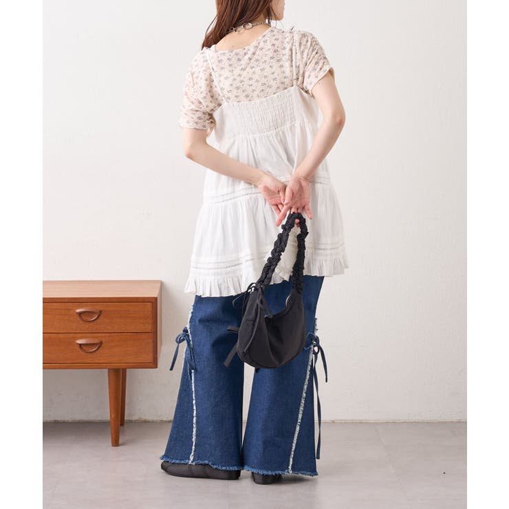 【w closet】半袖フラワーレースジャガードT | PAL GROUP OUTLET | 詳細画像15 