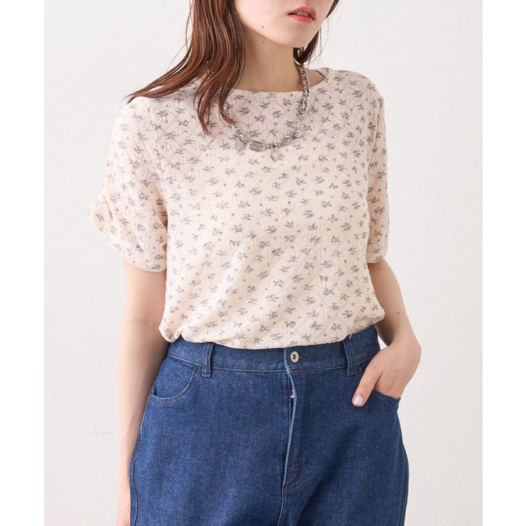 【w closet】半袖フラワーレースジャガードT | PAL GROUP OUTLET | 詳細画像2 