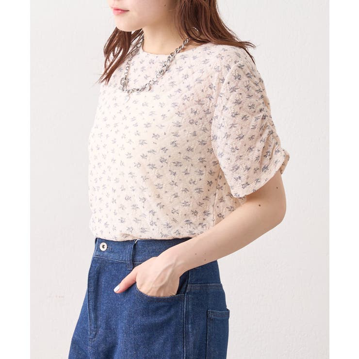 【w closet】半袖フラワーレースジャガードT | PAL GROUP OUTLET | 詳細画像3 