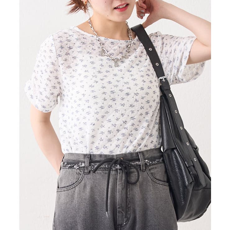 【w closet】半袖フラワーレースジャガードT | PAL GROUP OUTLET | 詳細画像29 