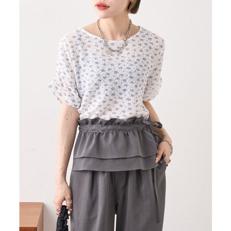 【w closet】半袖フラワーレースジャガードT | PAL GROUP OUTLET | 詳細画像18 