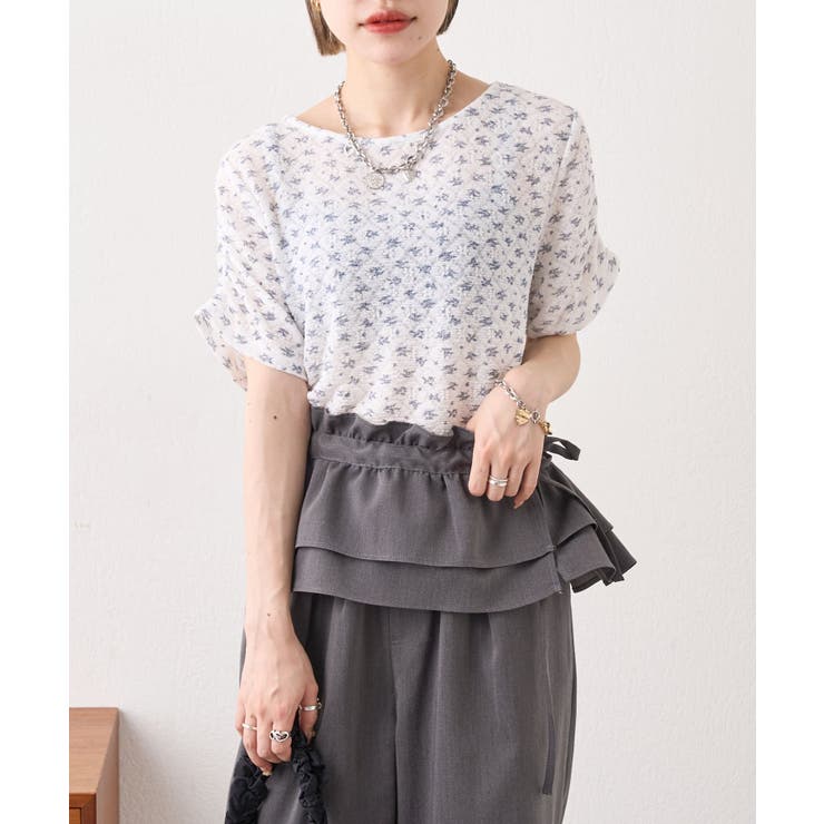 【w closet】半袖フラワーレースジャガードT | PAL GROUP OUTLET | 詳細画像19 