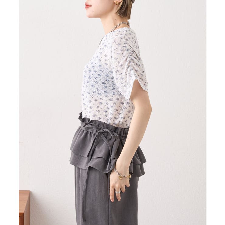 【w closet】半袖フラワーレースジャガードT | PAL GROUP OUTLET | 詳細画像20 