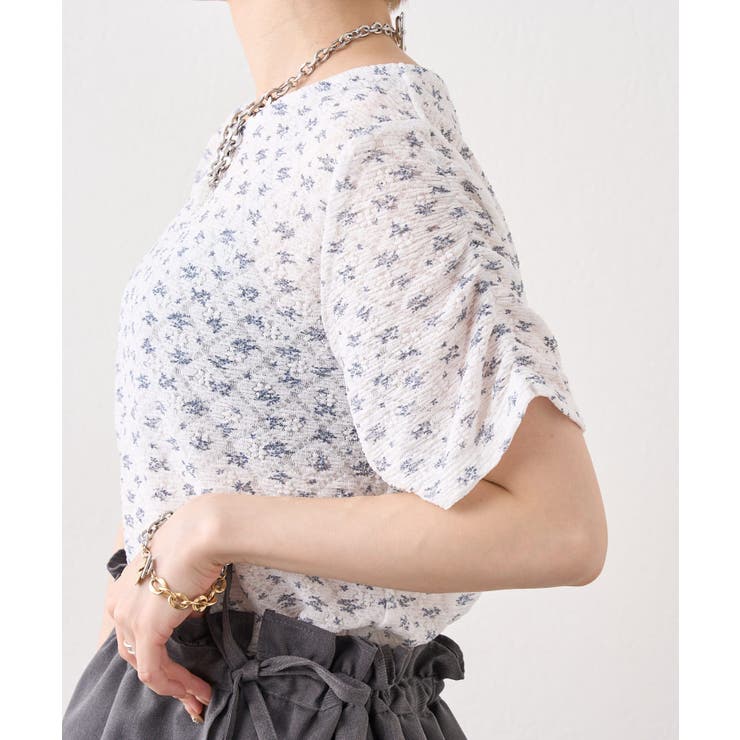 【w closet】半袖フラワーレースジャガードT | PAL GROUP OUTLET | 詳細画像23 