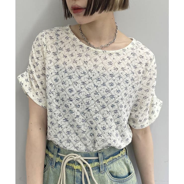 IVO | 【w closet】半袖フラワーレースジャガードT | PAL GROUP OUTLET