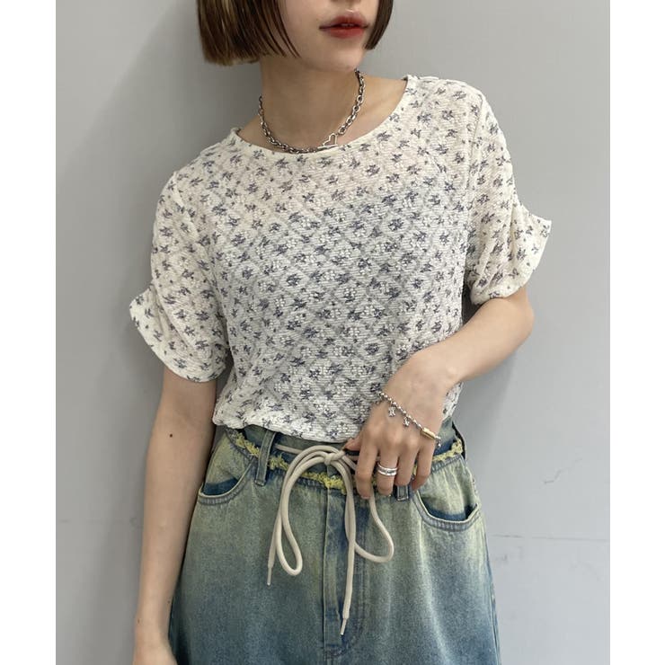 【w closet】半袖フラワーレースジャガードT | PAL GROUP OUTLET | 詳細画像35 
