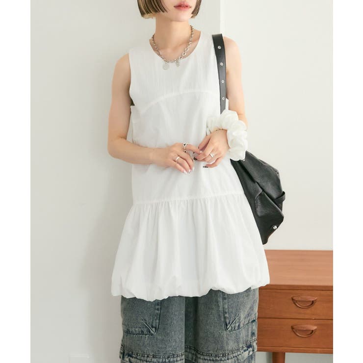 【w closet】シュシュ衿付きバルーンワンピ | PAL GROUP OUTLET | 詳細画像3 