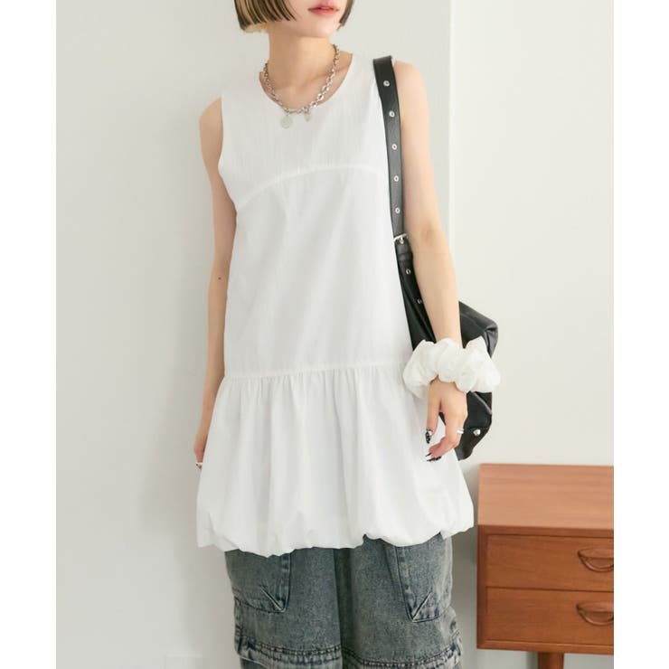 【w closet】シュシュ衿付きバルーンワンピ | PAL GROUP OUTLET | 詳細画像4 