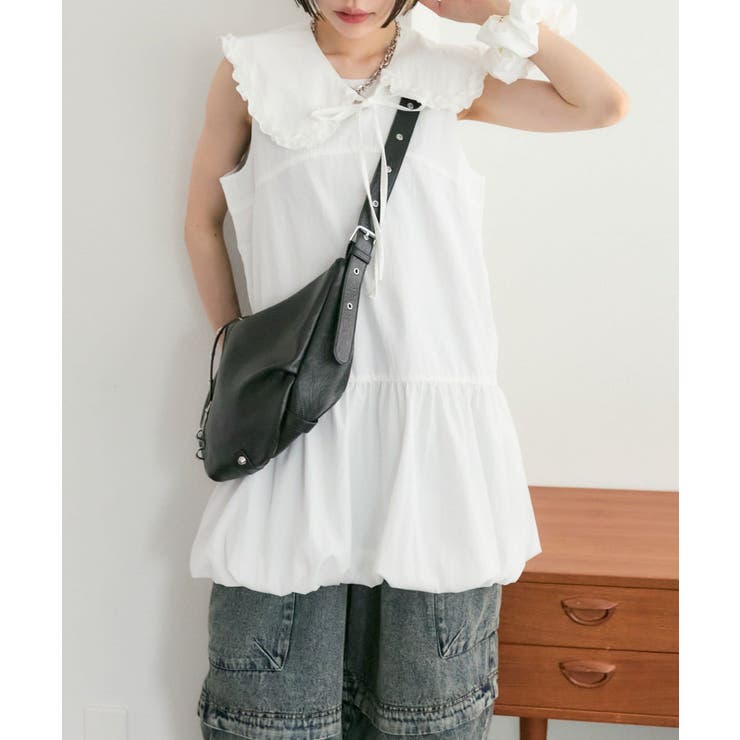 w closet】シュシュ衿付きバルーンワンピ[品番：PALW0006951]｜PAL