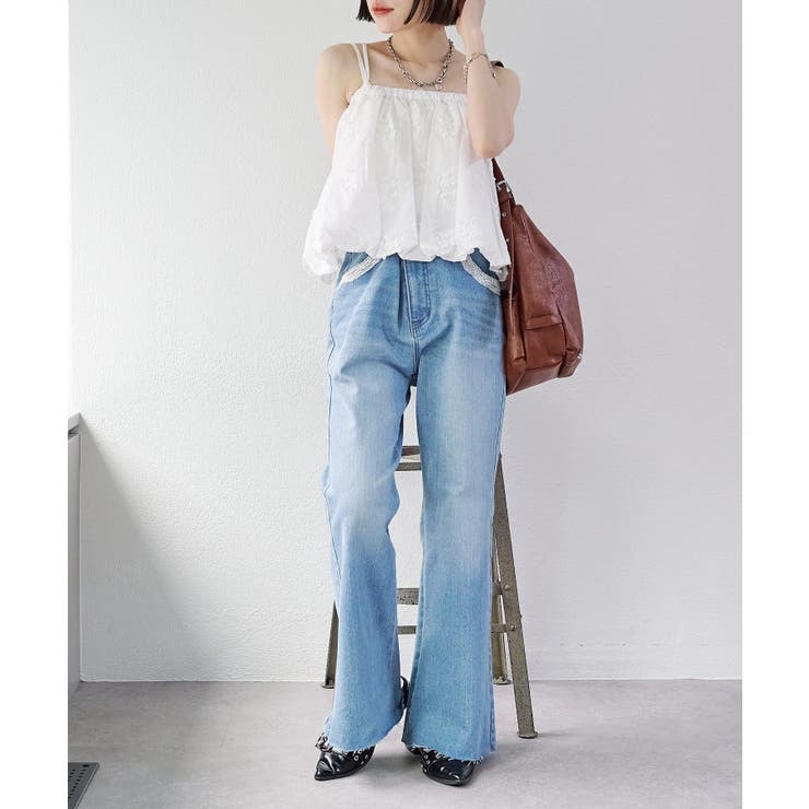 【w closet】レース付きフレアデニムパンツ | PAL GROUP OUTLET | 詳細画像14 