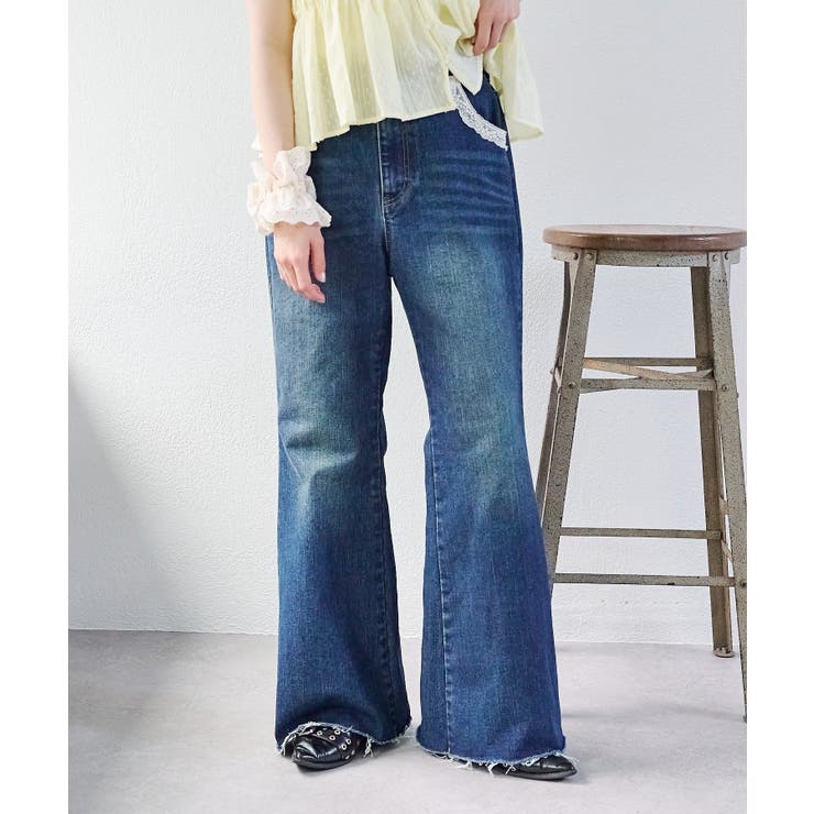 【w closet】レース付きフレアデニムパンツ | PAL GROUP OUTLET | 詳細画像28 