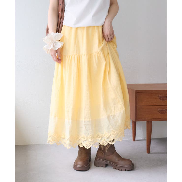 YEL | 【w closet】ヴィンテージレーススカート | PAL GROUP OUTLET