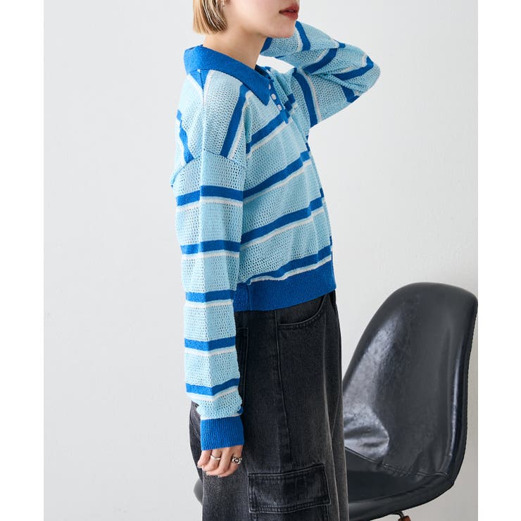 【w closet】ボーダーポロニット | PAL GROUP OUTLET | 詳細画像15 