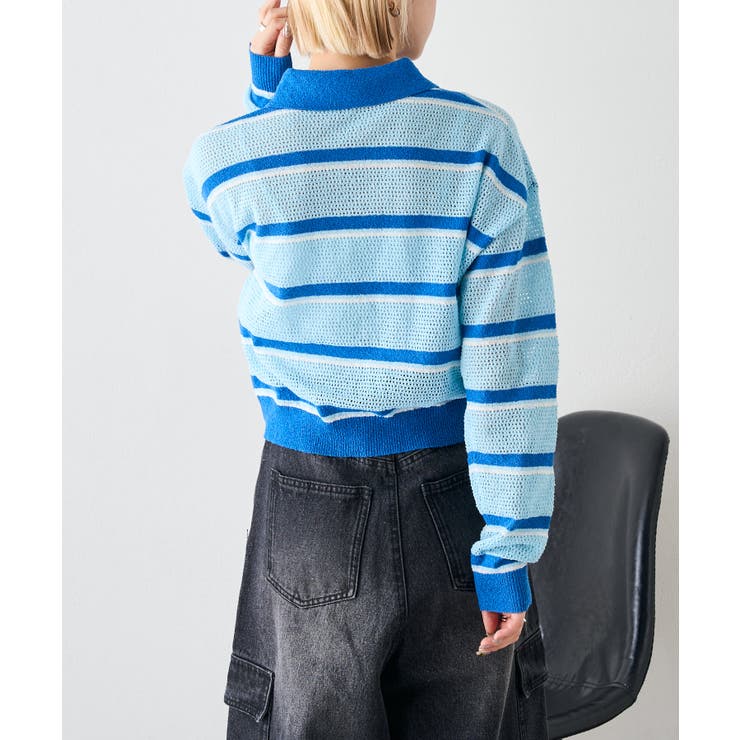 【w closet】ボーダーポロニット | PAL GROUP OUTLET | 詳細画像17 