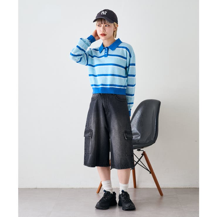【w closet】ボーダーポロニット | PAL GROUP OUTLET | 詳細画像18 