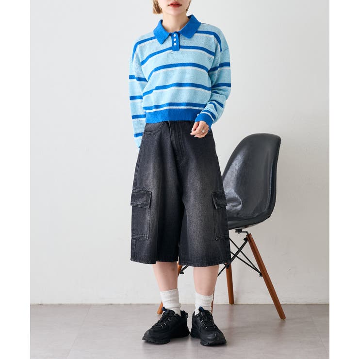 【w closet】ボーダーポロニット | PAL GROUP OUTLET | 詳細画像19 