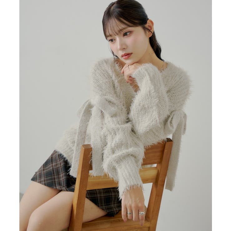 LBEI | 【Chico】袖リボンルーズリブCD | PAL GROUP OUTLET