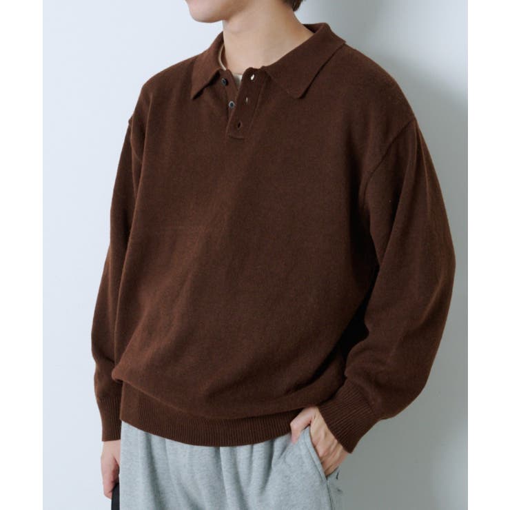 BRN | 【Kastane】BRUSHED YARN KNIT POLO SHIRT | PAL GROUP OUTLET