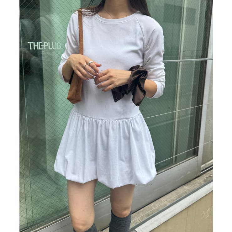 WHITEBALLO | 裾フリル・バルーンアソートロンTEE | PAL GROUP OUTLET