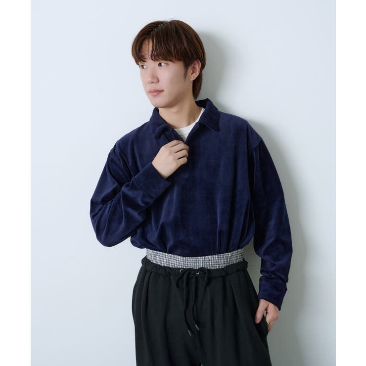 【Kastane】VELOUR POLO SHIRT | PAL GROUP OUTLET | 詳細画像4 
