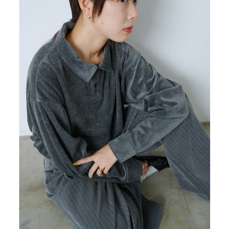【Kastane】VELOUR POLO SHIRT | PAL GROUP OUTLET | 詳細画像15 