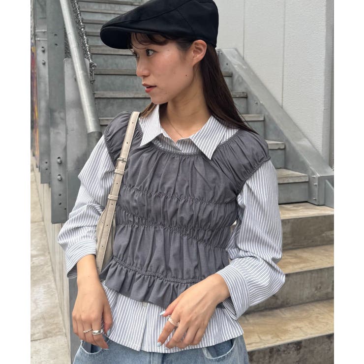 GRAY | 【CIAOPANIC TYPY】【TERIO韓国企画】シャーリングビスチェ付… | PAL GROUP OUTLET